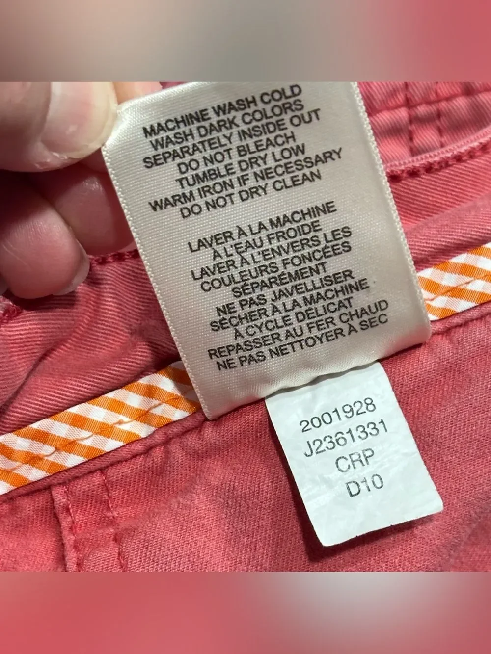 Jag Jeans Faded Red Coral Relaxed Fit Utility Cotton Twill Shorts Women’s 4